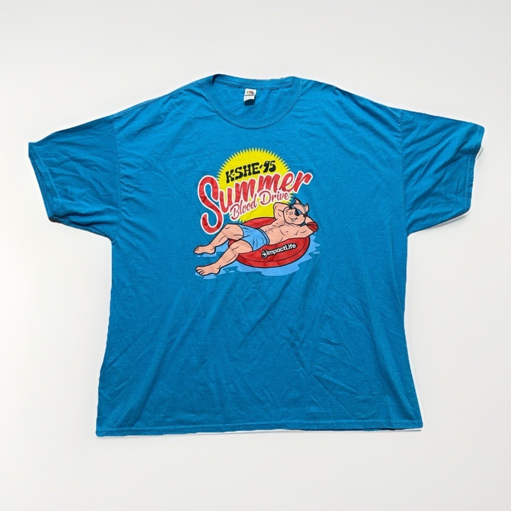 Vintage KSHE 95 Shirt 3XL St Louis Rock Radio Sweetmeat Mascot Blood Drive Tee